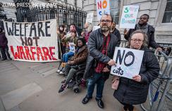A protest over disability benefit cuts