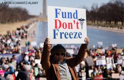A rally for science outside the Lincoln Memorial in Washington DC