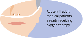 Person wearing oxygen delivery prongs